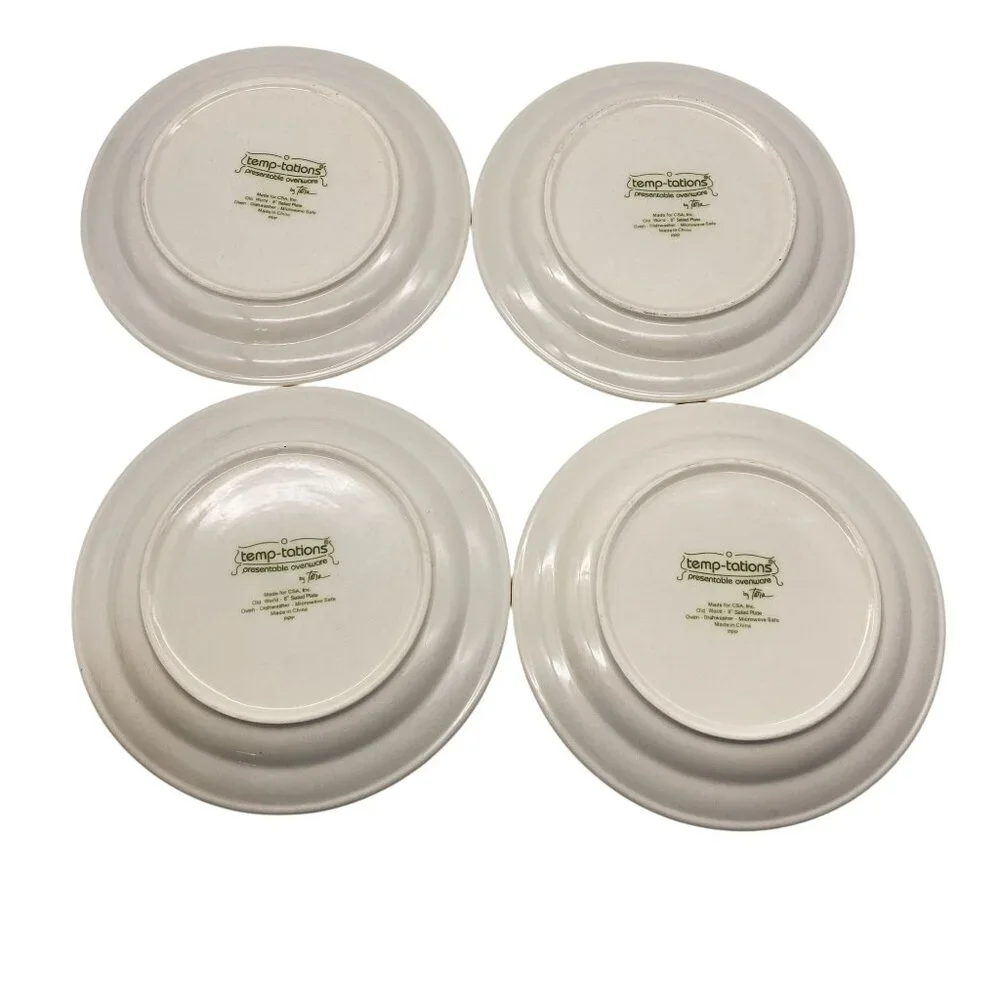 Temptations Old World Yellow Salad plates set of four 8